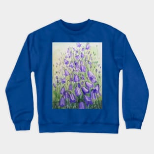 Purple harebells watercolour painting Crewneck Sweatshirt